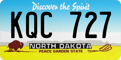 ND license plate KQC727