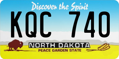 ND license plate KQC740