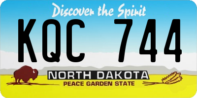 ND license plate KQC744