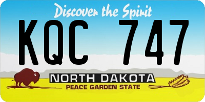 ND license plate KQC747