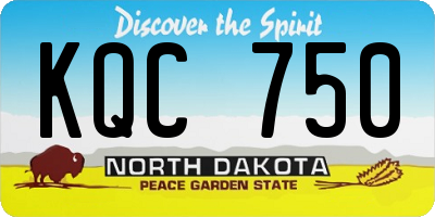 ND license plate KQC750