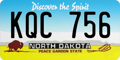 ND license plate KQC756