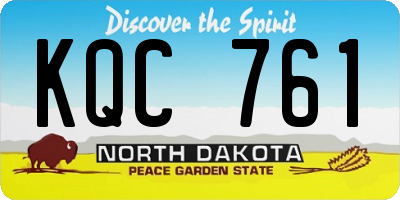 ND license plate KQC761