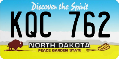 ND license plate KQC762