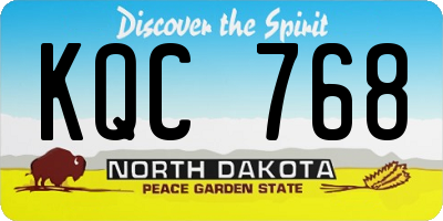ND license plate KQC768