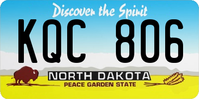 ND license plate KQC806