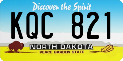 ND license plate KQC821