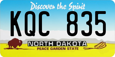 ND license plate KQC835