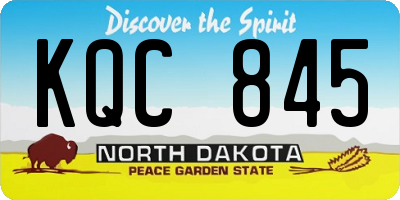 ND license plate KQC845