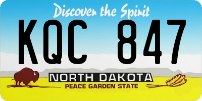 ND license plate KQC847
