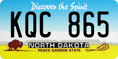 ND license plate KQC865