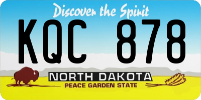 ND license plate KQC878