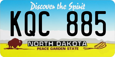 ND license plate KQC885