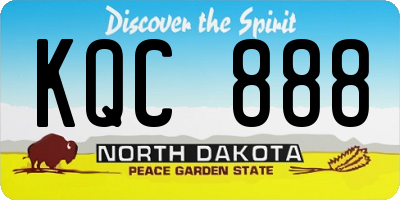 ND license plate KQC888