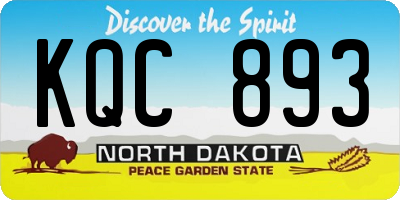 ND license plate KQC893