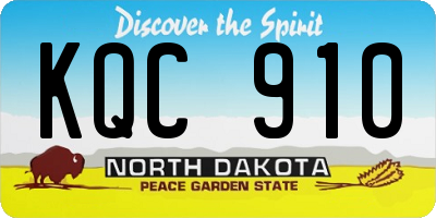 ND license plate KQC910