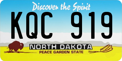 ND license plate KQC919