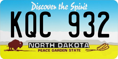 ND license plate KQC932