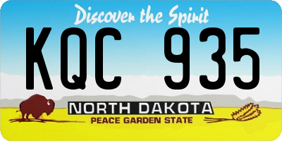 ND license plate KQC935