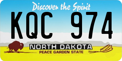 ND license plate KQC974