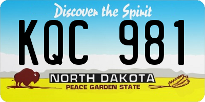 ND license plate KQC981