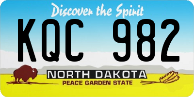 ND license plate KQC982