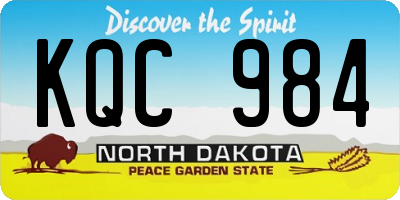 ND license plate KQC984