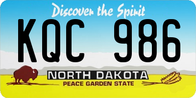 ND license plate KQC986