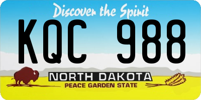 ND license plate KQC988
