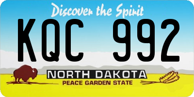 ND license plate KQC992