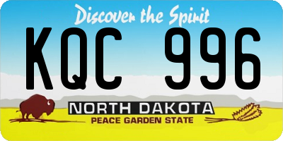 ND license plate KQC996