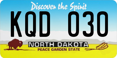 ND license plate KQD030