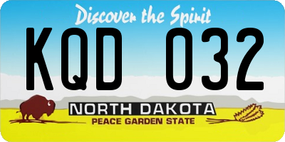 ND license plate KQD032