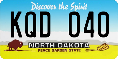 ND license plate KQD040