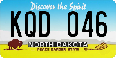 ND license plate KQD046