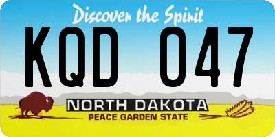ND license plate KQD047