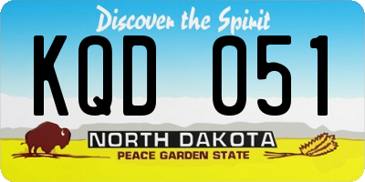 ND license plate KQD051