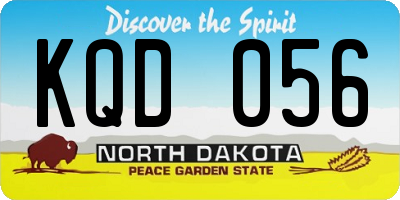 ND license plate KQD056