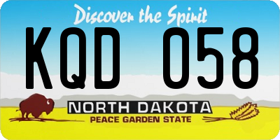 ND license plate KQD058