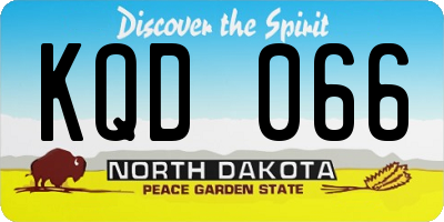 ND license plate KQD066