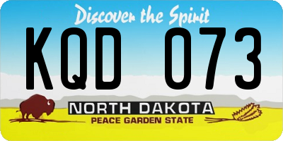 ND license plate KQD073