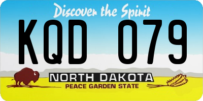 ND license plate KQD079