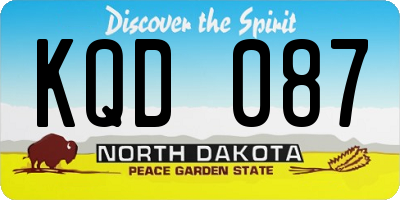 ND license plate KQD087