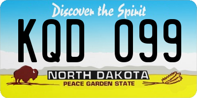 ND license plate KQD099
