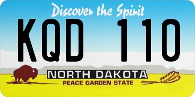 ND license plate KQD110