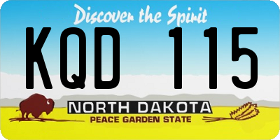 ND license plate KQD115