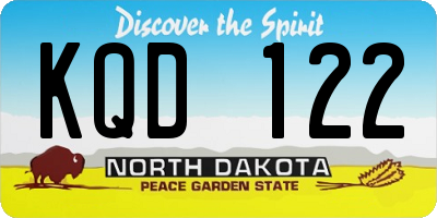 ND license plate KQD122
