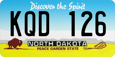 ND license plate KQD126