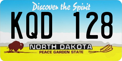 ND license plate KQD128