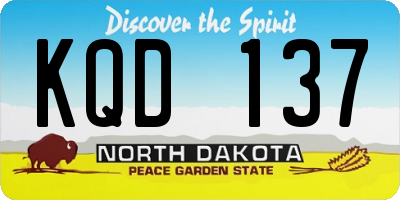 ND license plate KQD137